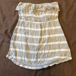 Grey Striped Swimsuit Cover Up or Strapless Top
